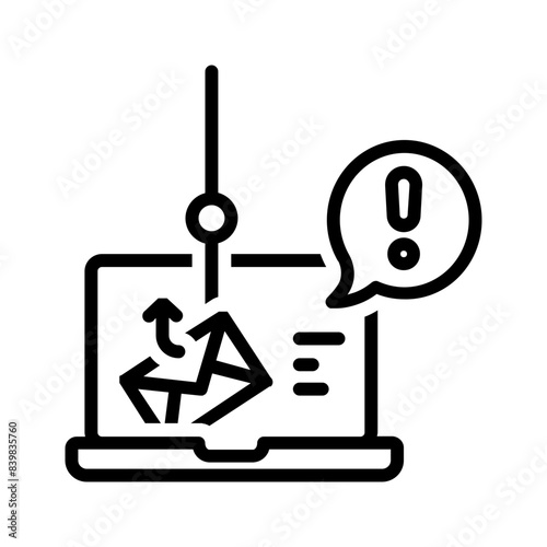 Vector black line icon for Spammed