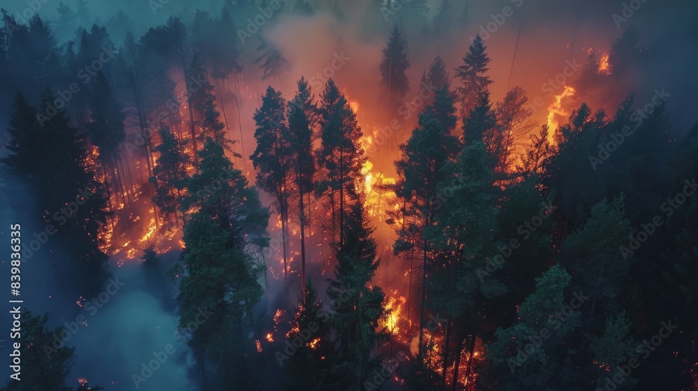 Flames in Forest Areas