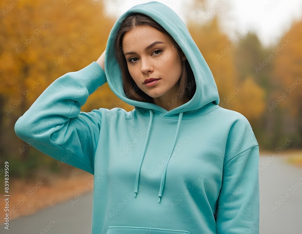Hoodies mockup, model wearing plain hoodie.