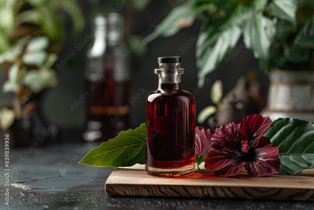 hibiscus juice in a glass bottle hibiscus juice in a glass bottle