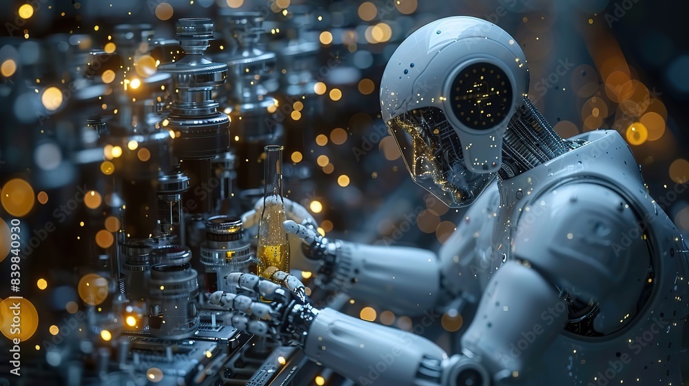 Fototapeta premium AI-driven research accelerating scientific discoveries.