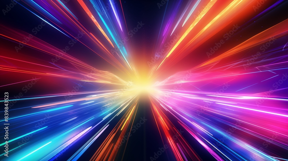 Abstract Burst of Radiant Light and Colorful Streaks in Motion. Abstract Burst of Radiant Light and Colorful Streaks in Motion.