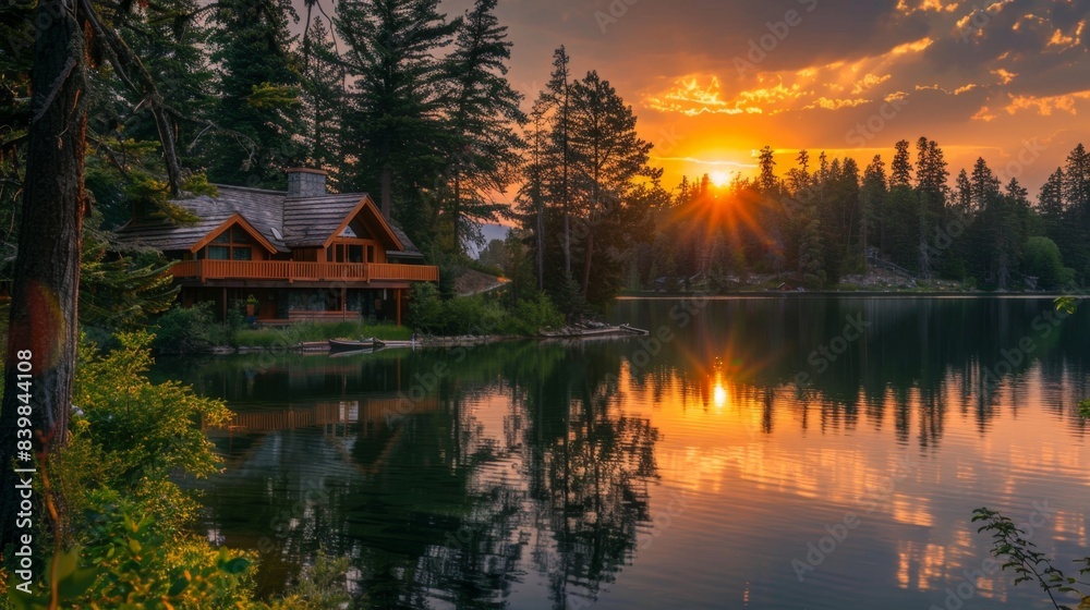 Tranquil Lakeside Cabin Retreat with Sunset View Tranquil Lakeside Cabin Retreat with Sunset View