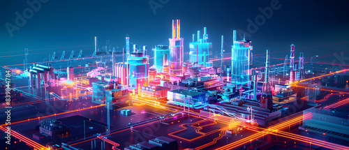 Wallpaper Mural A futuristic city illuminated by vibrant neon lights. Torontodigital.ca