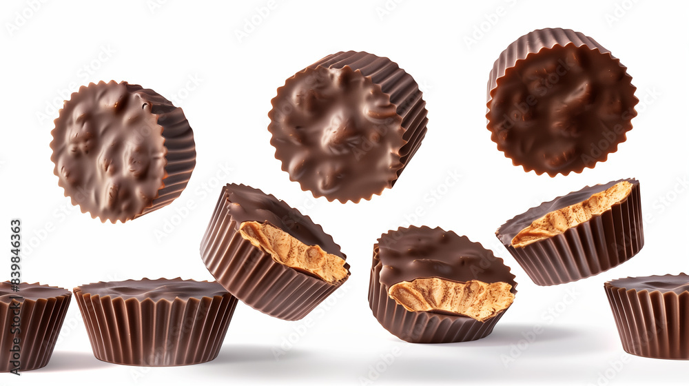 3D Peanut Butter Cups On white Background 3D Peanut Butter Cups On white Background