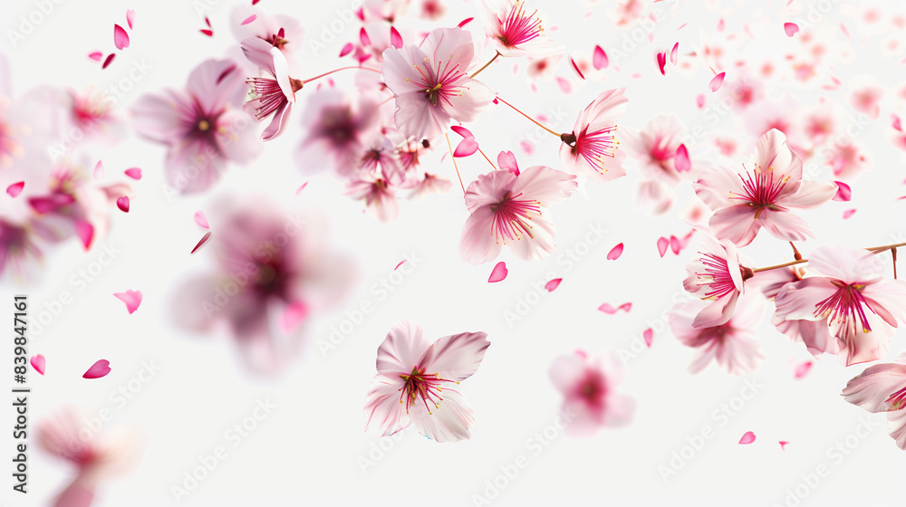 Naklejka premium Sakura Flower in 3D on White Background