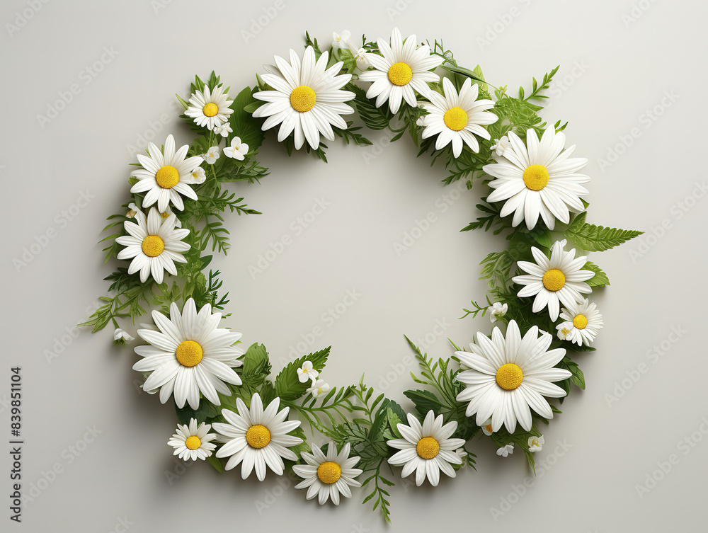 Obraz premium Awesome Beautiful floral frame with elegant white daisy flower card