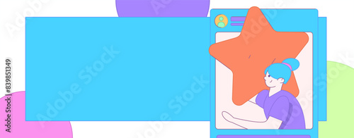 Virtual characters social communication concept business flat vector hand drawn illustration
