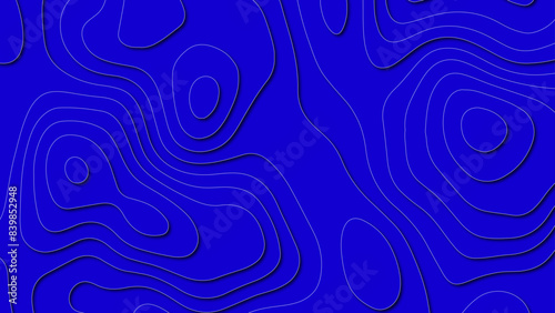 Abstract background with papercut multi layers 3D blue color texture background. Topography map concept or smooth origami paper cut.