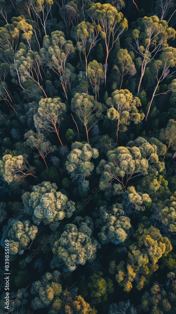 Aerial Photography of Eucalyptus Trees Landscape at Sunset Aerial Photography of Eucalyptus Trees Landscape at Sunset