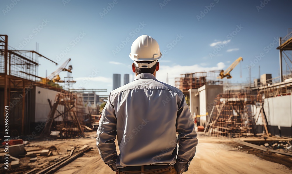 The architectural team appraises construction progress The architectural team appraises construction progress