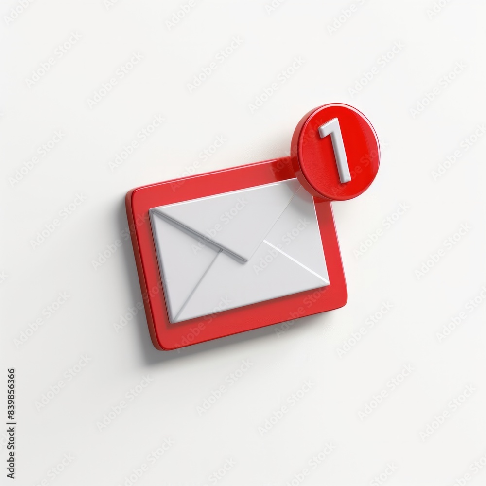 Visualize a 3D rendering of an e-mail notification icon, AI Generative Visualize a 3D rendering of an e-mail notification icon, AI Generative
