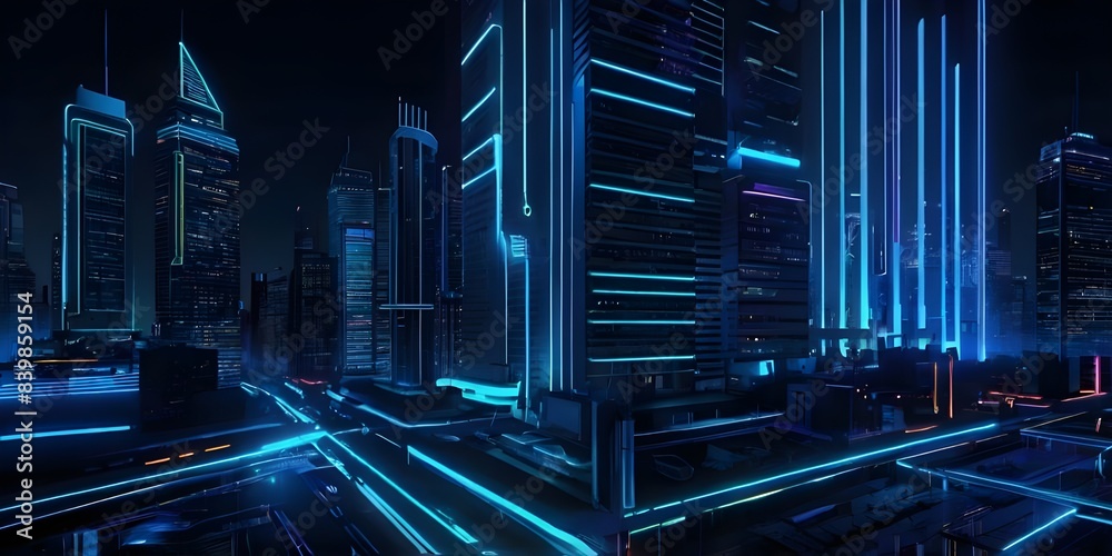 Blue Neon Business Background. Blue Neon Business Background.