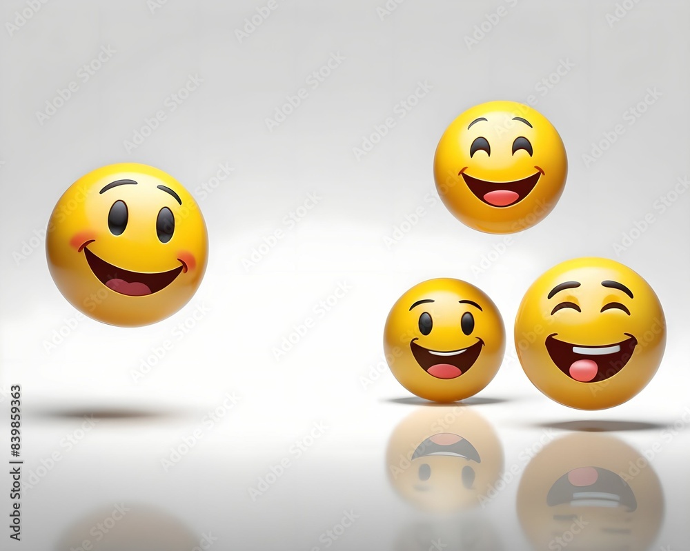 Many yellow balls with smiling faces. Social media and communications concept background Many yellow balls with smiling faces. Social media and communications concept background