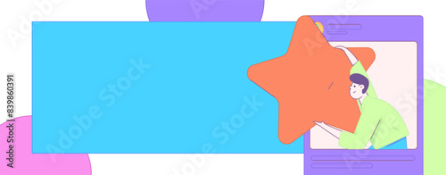 Virtual characters social communication concept business flat vector hand drawn illustration
