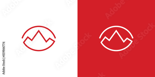  Unique and modern The eye of the mountain logo design