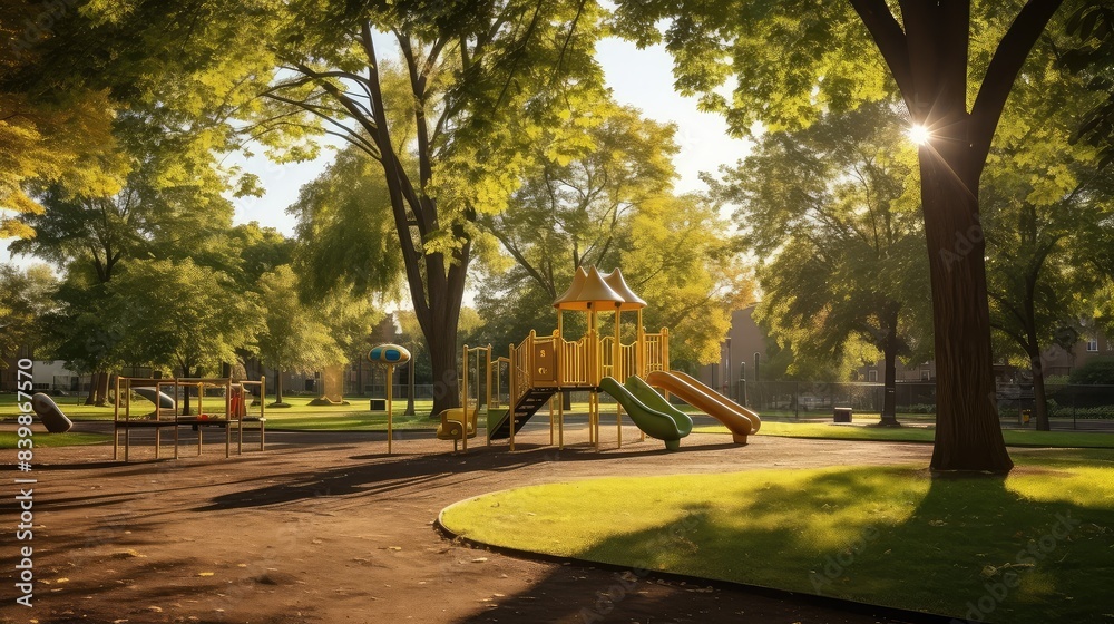Fototapeta premium shining park with sun