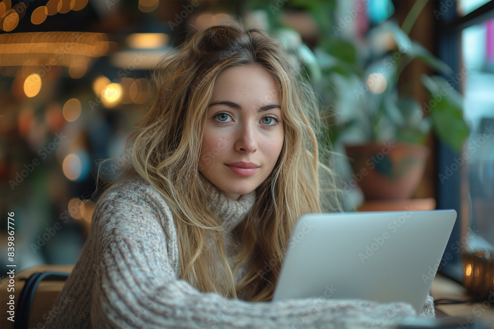 A Woman Working on Her Laptop in a Modern Office A Woman Working on Her Laptop in a Modern Office