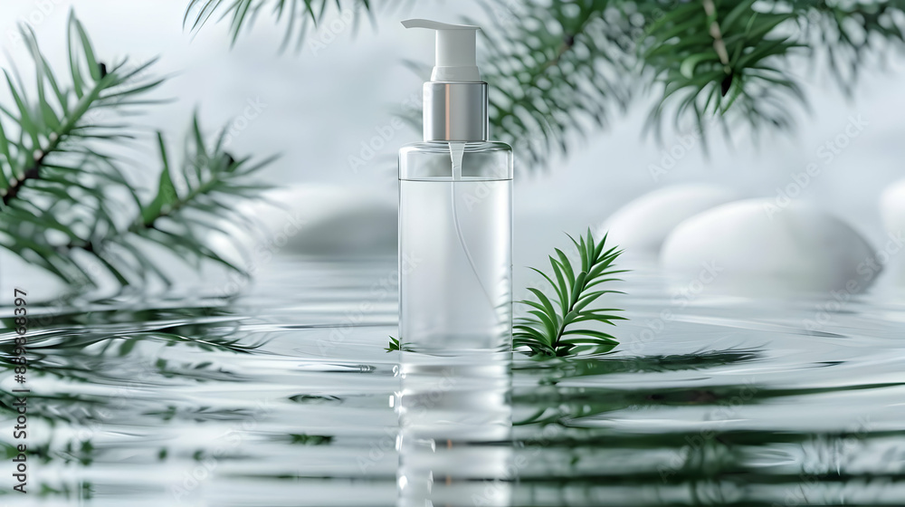 cosmetic makeup bottle lotion serum cream product with beauty fashion skincare healthcare mockup white water fresh background cosmetic makeup bottle lotion serum cream product with beauty fashion skincare healthcare mockup white water fresh background