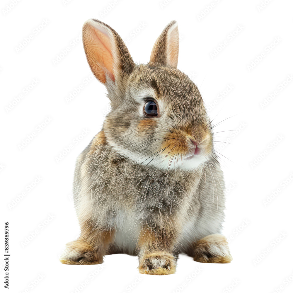 Obraz premium Cute bunny isolated on a transparent background