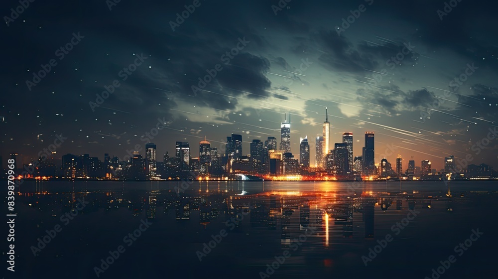 Fototapeta premium cityscape dark bokeh