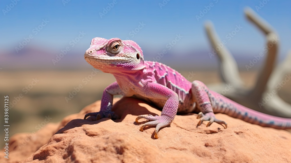 Fototapeta premium photograph lizard pink