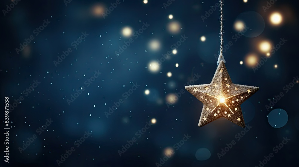 Fototapeta premium glow white stars on blue background