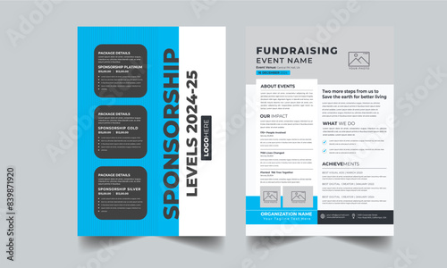 Nonprofit Event Sponsorship Levels Fundraising Flyers 2 style design layout concept