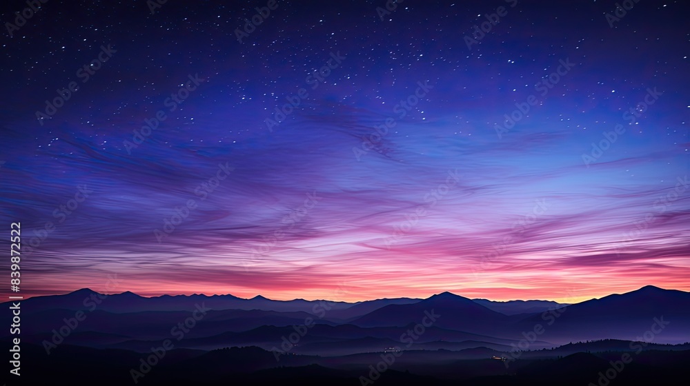 Obraz premium mountain sunset stars
