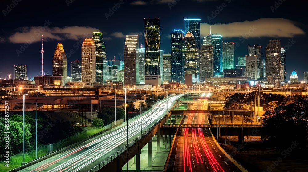 Obraz premium downtown houston lights