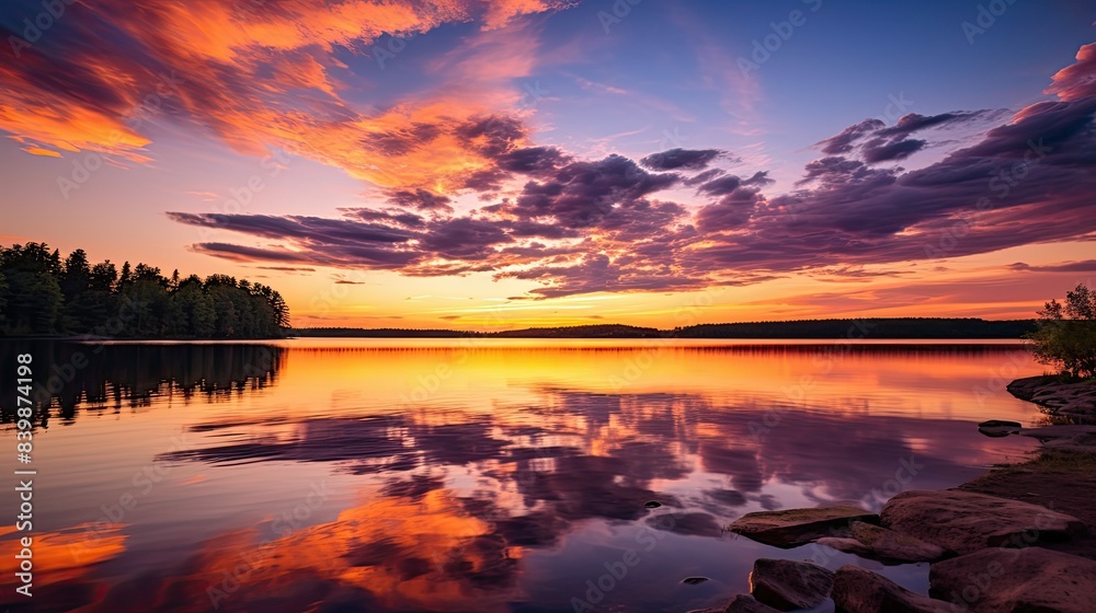 Fototapeta premium warm golden hour sky