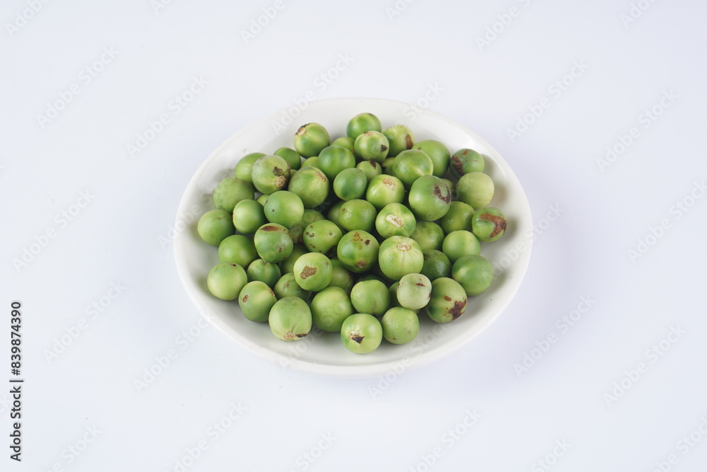 raw turkeyberry on a white background with studio lighting raw turkeyberry on a white background with studio lighting