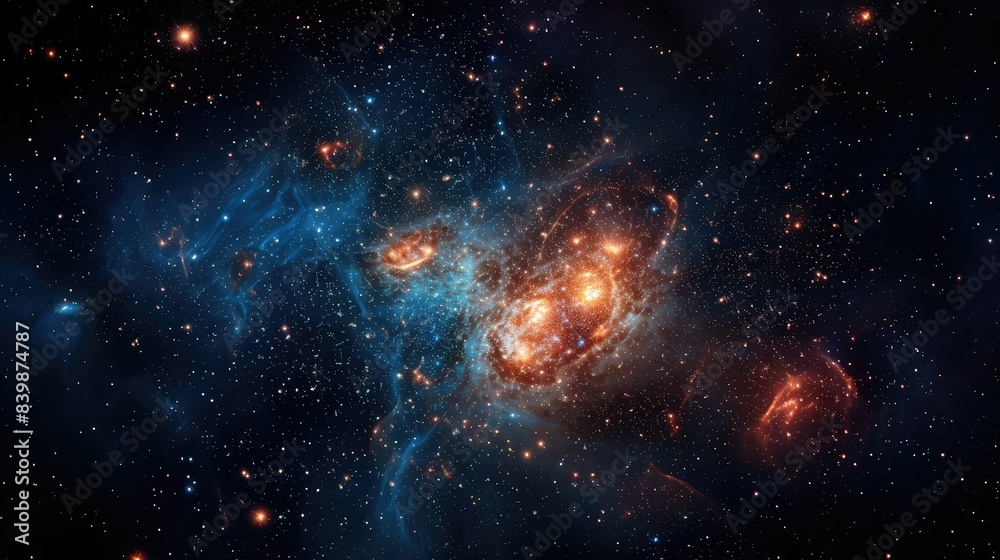 Naklejka premium cosmos stars on black background