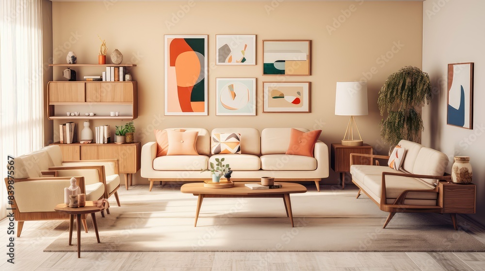 Obraz premium century living room interior design