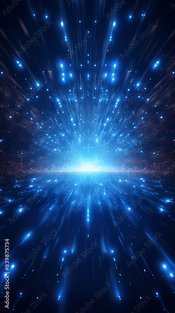 Fototapeta premium Abstract blue technology glowing background