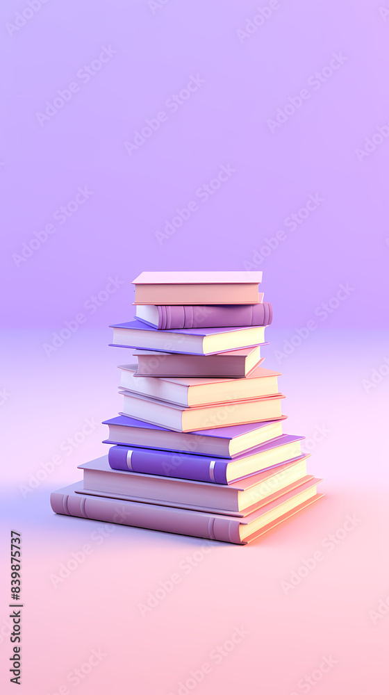 3D icon of a stack of books 3D icon of a stack of books