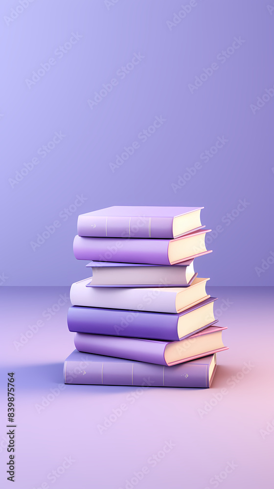 3D icon of a stack of books 3D icon of a stack of books