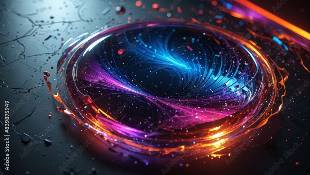 Obraz premium Abstract Neon Orb