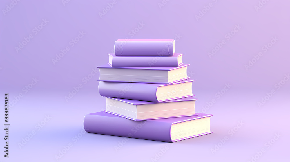 Fototapeta premium 3D icon of a stack of books