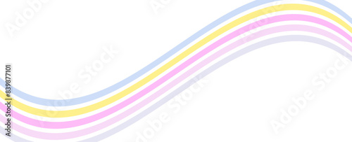 Rainbow wave element. LGBT Pride Flag Wave Background. LGBTQ Gay Pride Rainbow Flag. Translucent rainbow arcing from afar to the foreground. Pride Month. Vector illustration