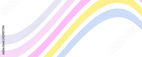 Rainbow wave element. LGBT Pride Flag Wave Background. LGBTQ Gay Pride Rainbow Flag. Translucent rainbow arcing from afar to the foreground. Pride Month. Vector illustration