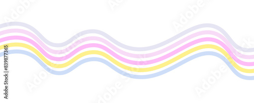 Rainbow wave element. LGBT Pride Flag Wave Background. LGBTQ Gay Pride Rainbow Flag. Translucent rainbow arcing from afar to the foreground. Pride Month. Vector illustration