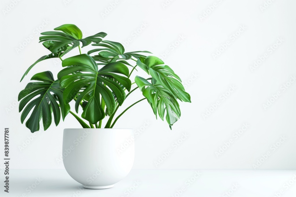 Monstera tree known for its unique split leaves. Monstera tree known for its unique split leaves.
