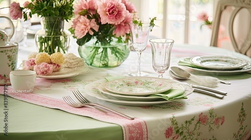 napkins pink and green thank you