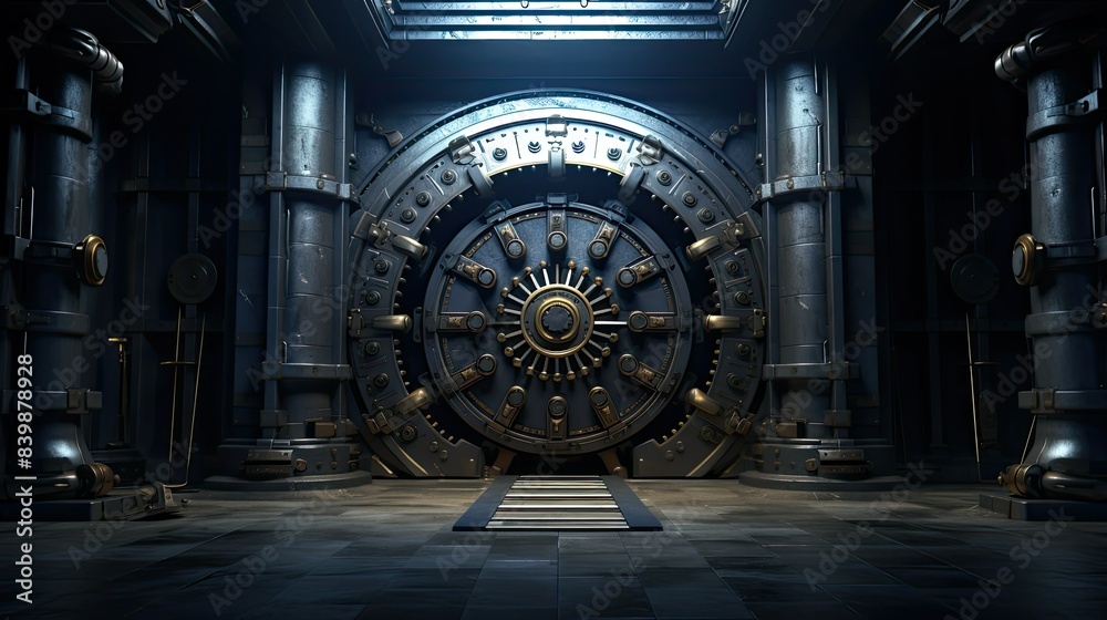 Obraz premium locking bank vault interior