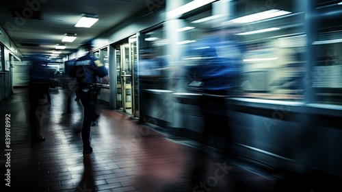 Wallpaper Mural uniform blurred police station interior Torontodigital.ca