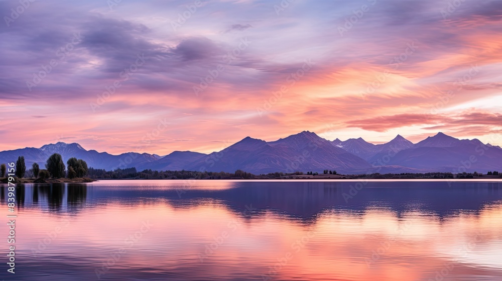 Fototapeta premium panorama pastel sunset