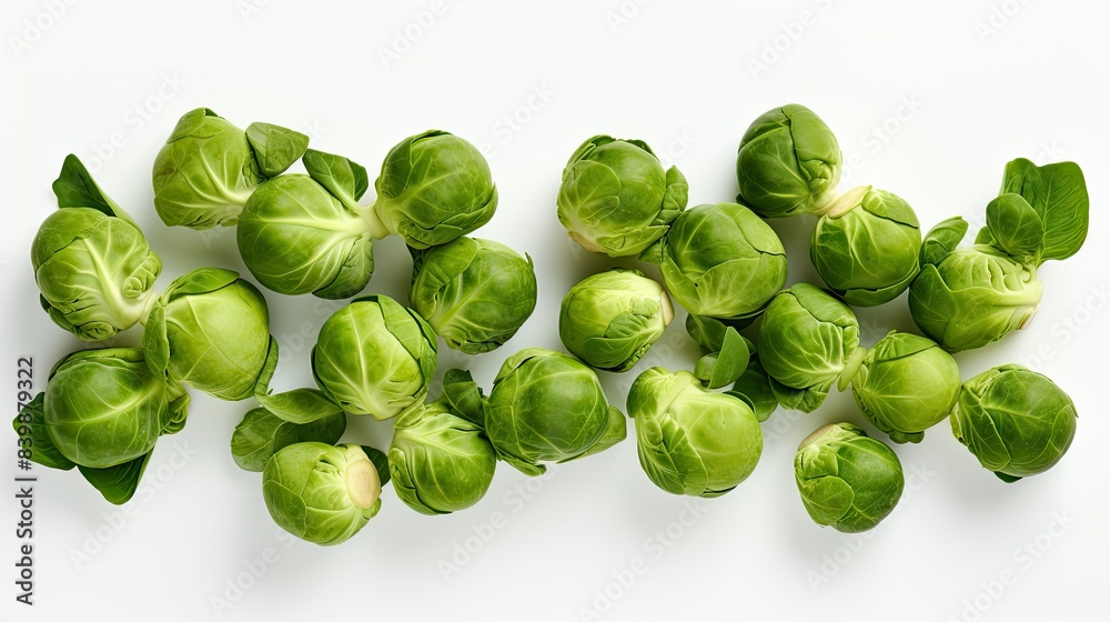 nutriti brussel sprouts on white background nutriti brussel sprouts on white background