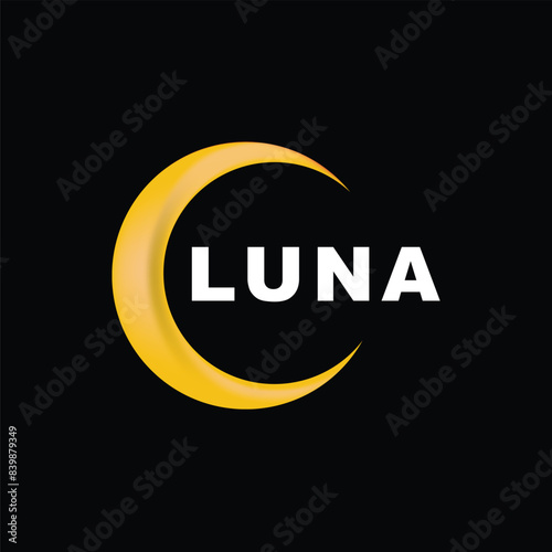 luna moon logo design icon vector