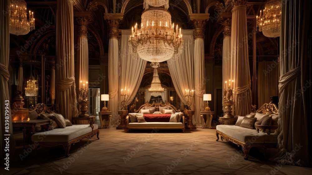 Fototapeta premium velvet blurred interior bedroom